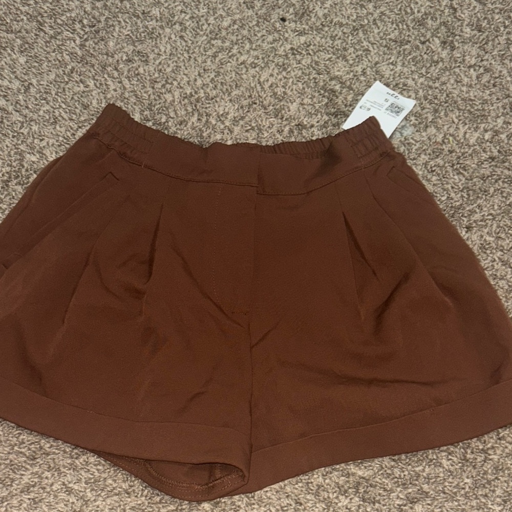 Forever 21 Brown High Waist Shorts with Elegant Draping